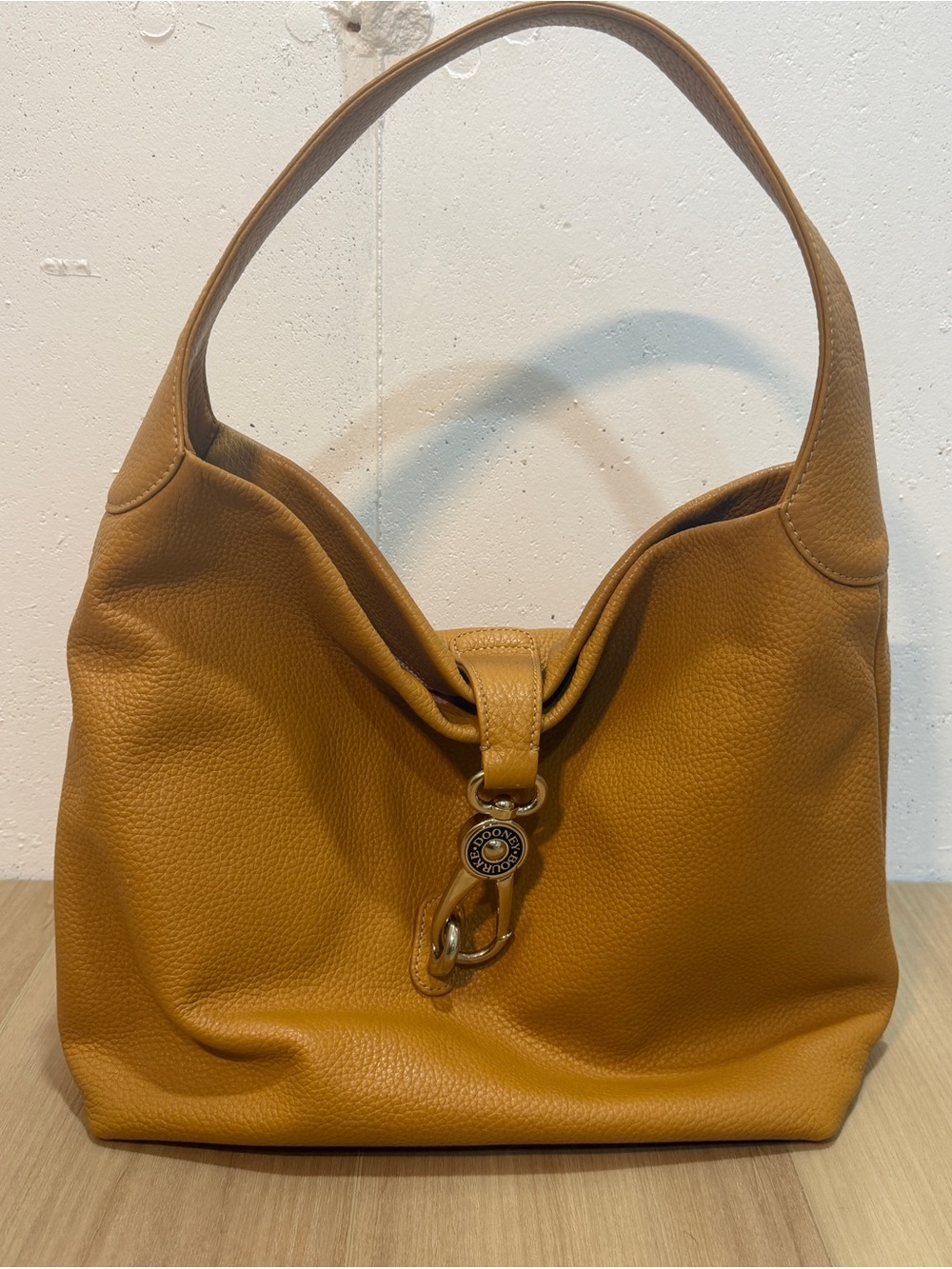 Dooney & Bourke Pebbled Leather Logo Lock Hobo Bag